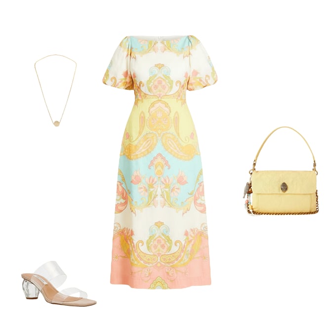 Mestiza New York Pippa Venetian Paisley Boat Neck Short Balloon Sleeve Midi  Dress | Dillard's