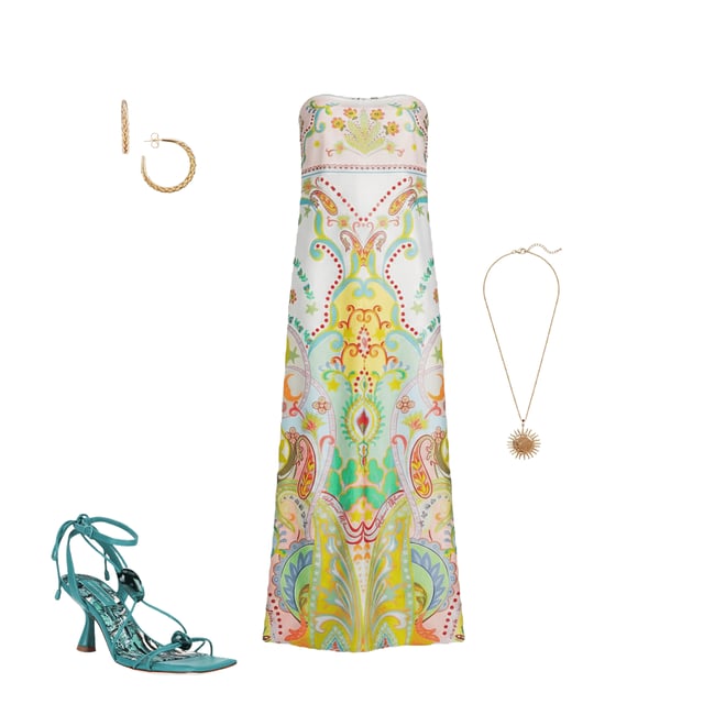 Antonio Melani Lucia Printed Satin Strapless Dress | Dillard's