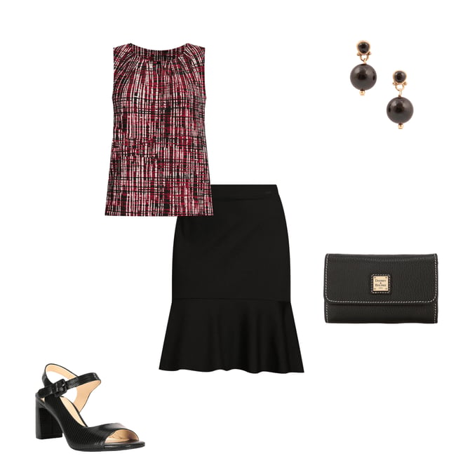 Kasper Plus Size Compression Pull-On Flounce Skirt | Dillard's