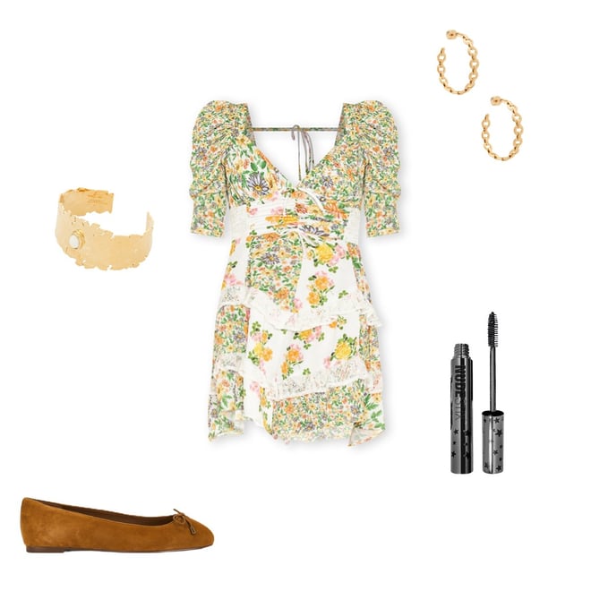 slim fit dress slacks Rosalyn Mini Dress by for Love & Lemons Green / S by 75 Degrees and Fuzzy main image 1