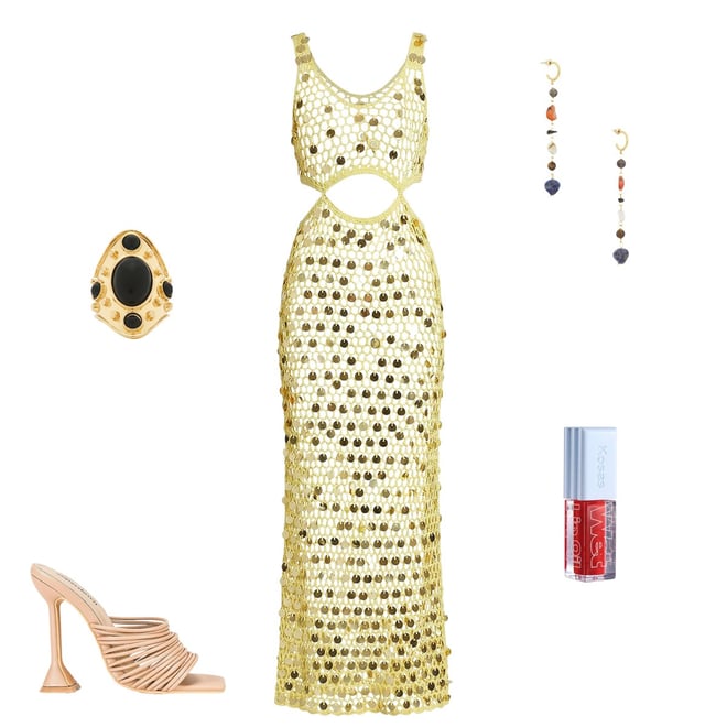 elena maxi dress superdown superdown Elena Maxi Dress in Baby Yellow