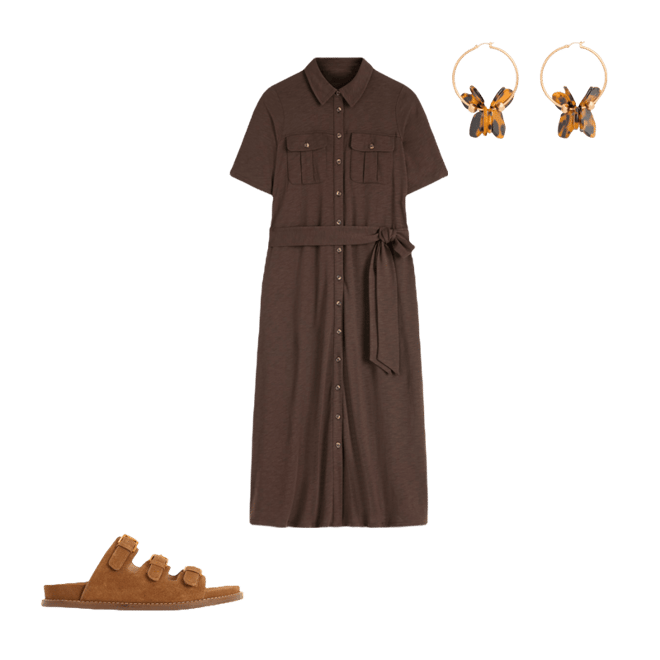 Mavis Midi Jersey Shirt Dress-Bitter Chocolate | Boden USA
