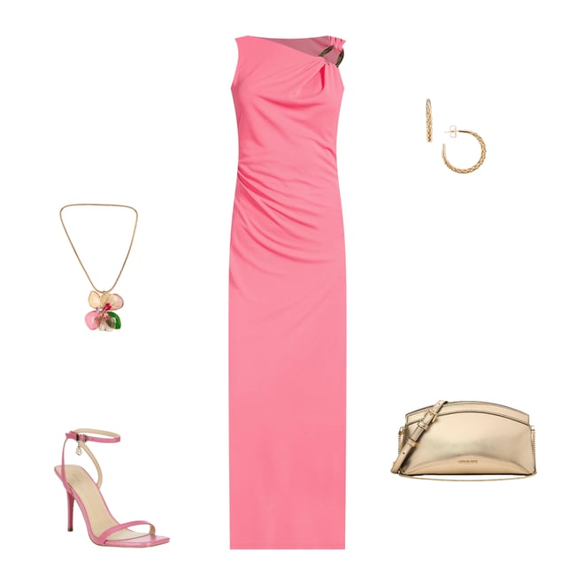 Michael Kors Liana Leather Ankle Wrap Heart Charm Stiletto Dress