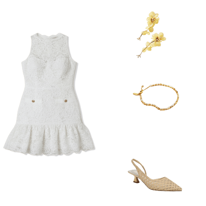 Saylor Drusilla Lace Drop-Waist Mini Dress | Anthropologie