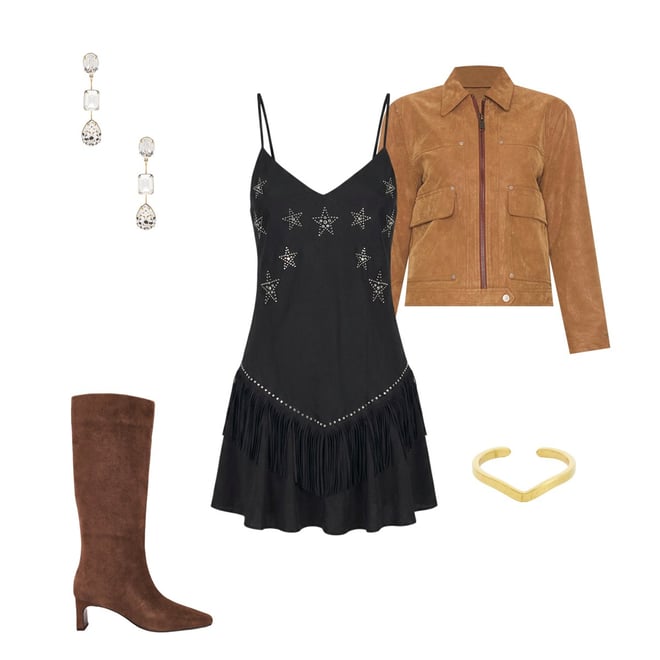 Free People x We The Free Blair Faux Suede Jacket in Caramel Cafe