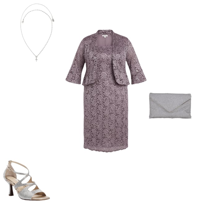 knee length dresses for ladies Short Lace Jacket Dress Mother of the Bride Cocktail R&M Richards 3333 main image 1