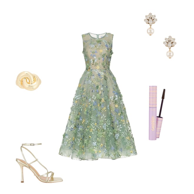 saba midi dress in navy bronx and banco BRONX AND BANCO Saba embroidered tulle midi dress