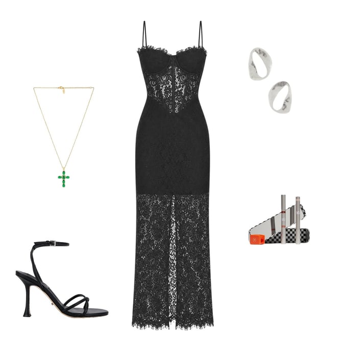 olina corset midi dress in black styledbyliney on LTK
