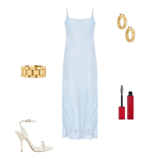 adoni mesh midi dress in cornflower bardot Bardot Adoni Mesh Midi Dress Cobalt