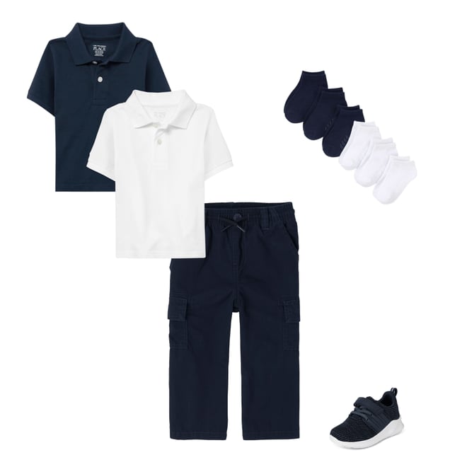 6th bundle featuring 3 items which compliment Baby And Toddler Uniform Pique Polo 2-Pack