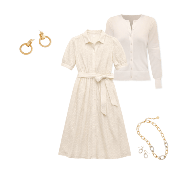 white cotton shirtwaist dress The Supima® Midi Shirt front placket lend timeless structure Teri Jon Cotton Shirt Waist