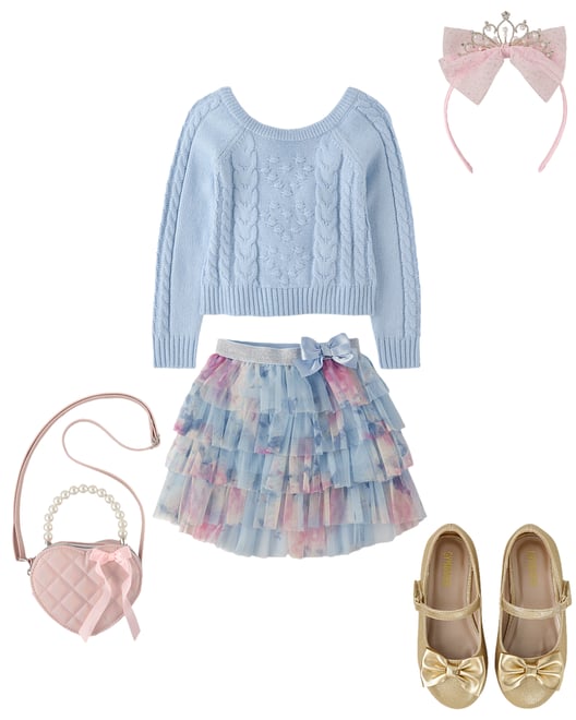 Girls Glitter Tiered Tutu Dress - On Pointe - Blue