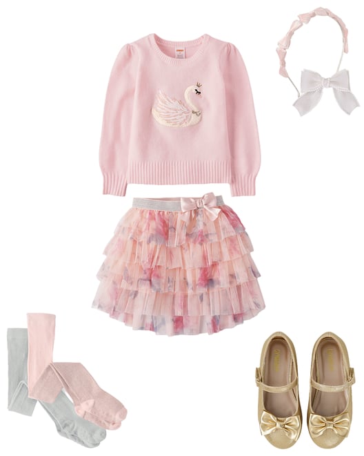 3rd bundle featuring 4 items which compliment Girls Floral Tiered Mesh Tutu Skirt