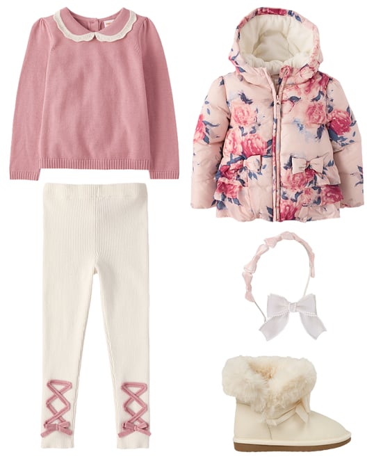 Girls Floral Tiered Mesh Tutu Skirt - On Pointe - Pink