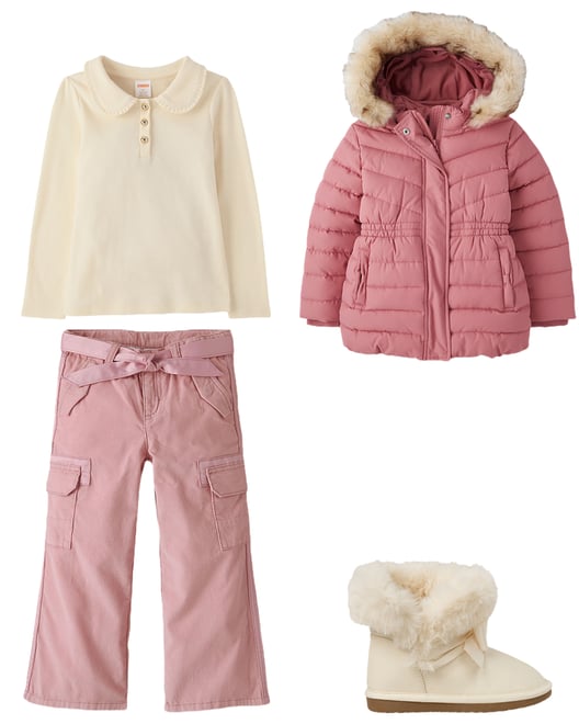 7th bundle featuring 3 items which compliment Girls Ribbed Peter Pan Top