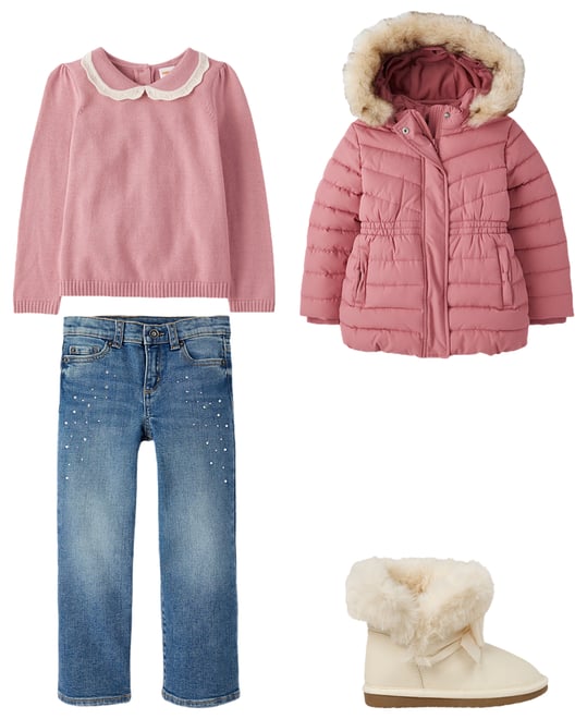 Girls Ballet Zip Up Hoodie - Tiny Dancer - Pressed rose