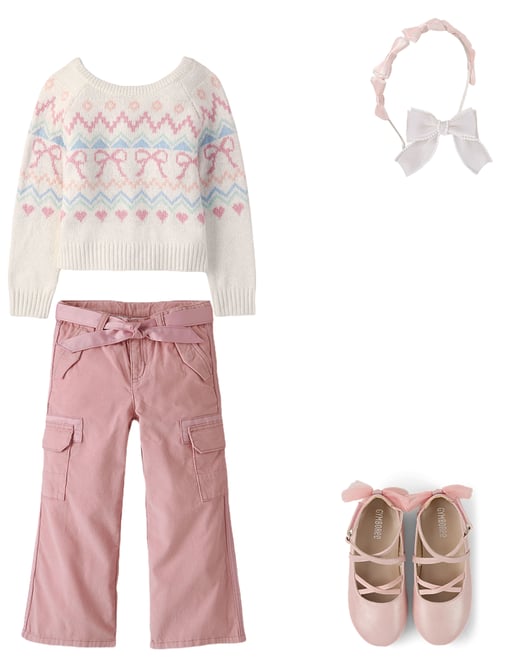 1st bundle featuring 3 items which compliment Girls Fairisle Bow Back Sweater