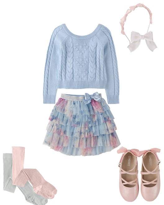 Girls Glitter Tiered Tutu Dress - On Pointe - Blue