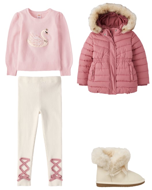 4th bundle featuring 3 items which compliment Girls Lace Up High Rise Sweater Leggings