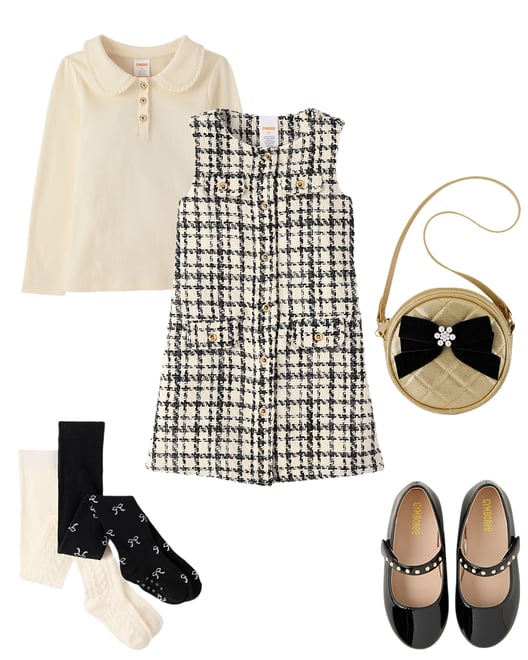 2nd bundle featuring 4 items which compliment Girls Plaid Button Tweed Shift Dress
