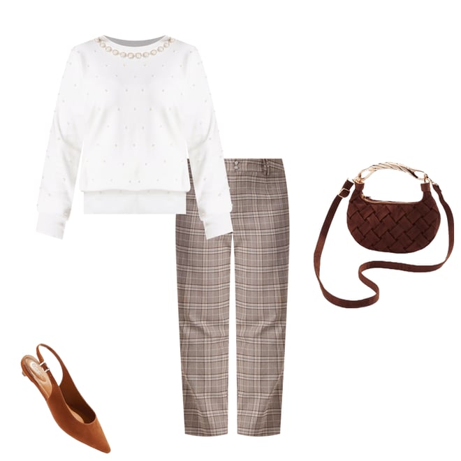 Cato Fashions | Cato Plus Size Neutral Plaid Bengaline Pants