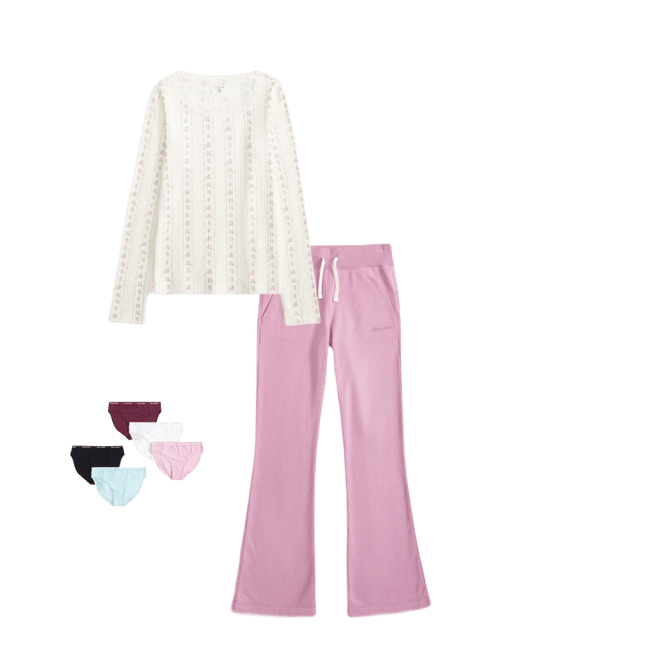 long-sleeve lace-trim scoopneck tee