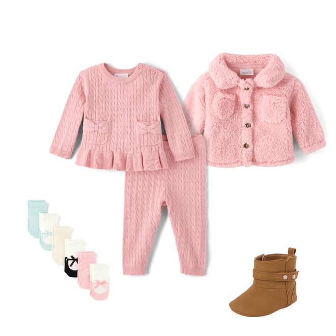 Baby Girls Flower Stud Booties TAN The Children's Place