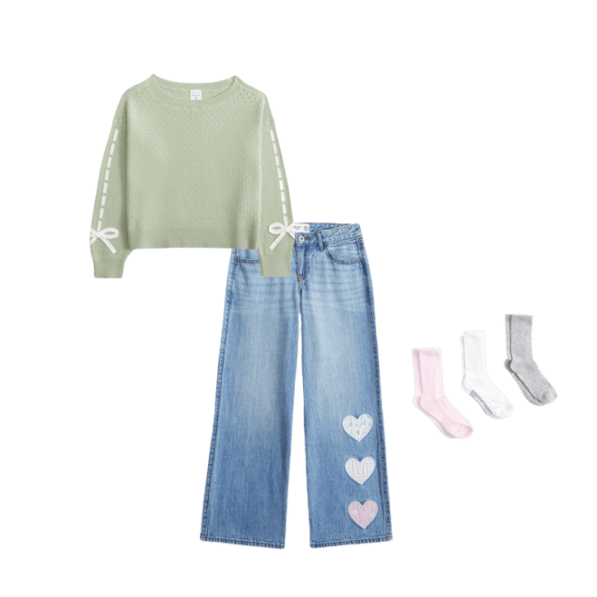 off-the-shoulder bow sweater