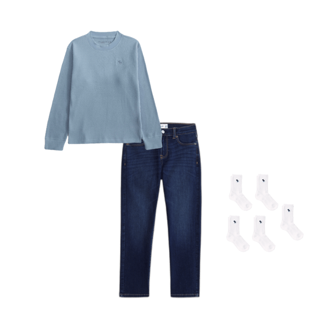 cozy long-sleeve waffle crew