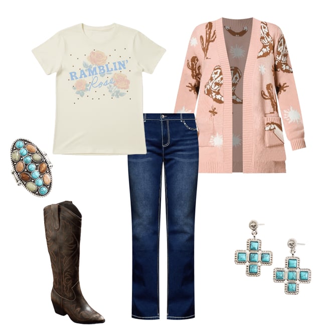 Cato Fashions | Cato Embellished Contrast Stitch Jeans