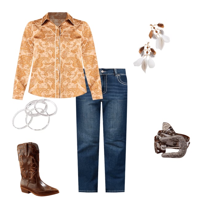 Cato Fashions | Cato Plus Size Rodeo Faux Fur Tooled Bling Belt