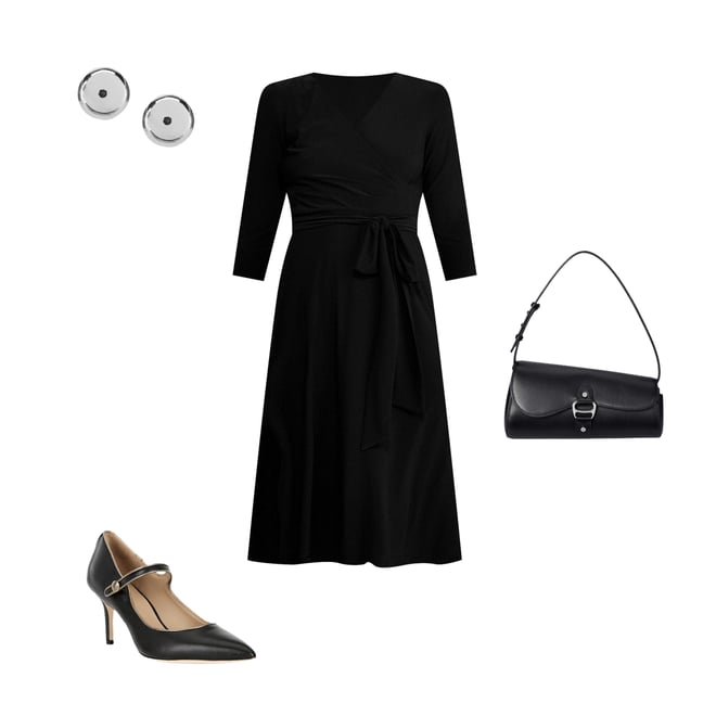 Lauren Ralph Lauren Wrap Front V-Neck 3/4 Sleeve Jersey