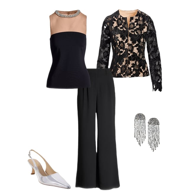 Floral Velvet Collarless Lady Jacket Black
