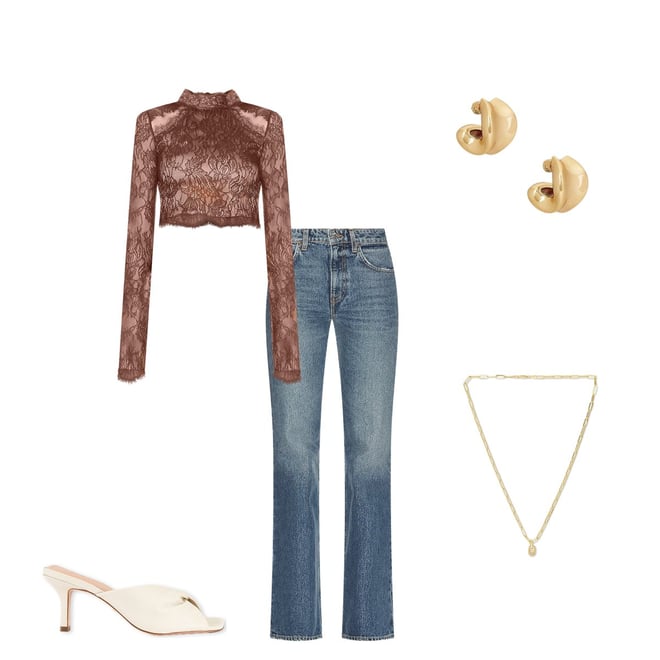 GRLFRND x Lindsi Lane Melanie Petite High Rise Boot Cut Jeans en