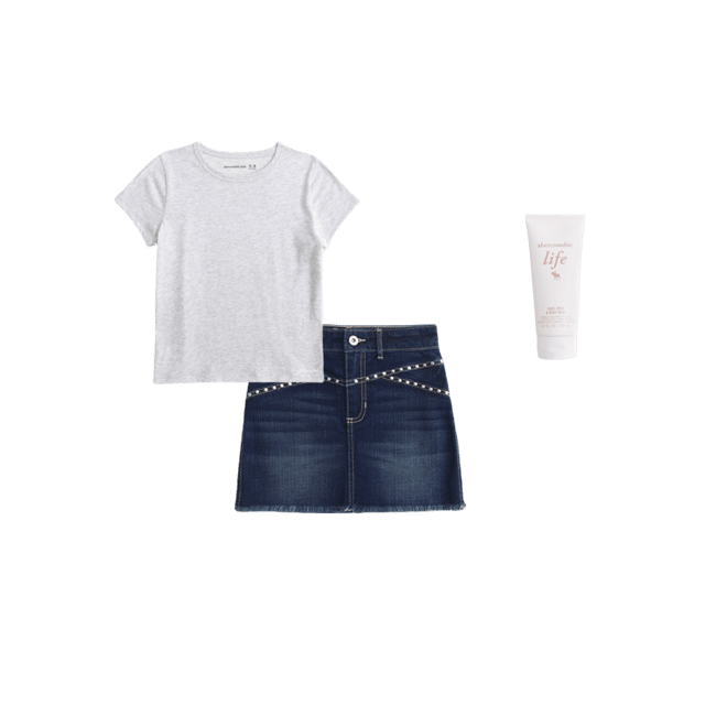 beaded denim mini skort