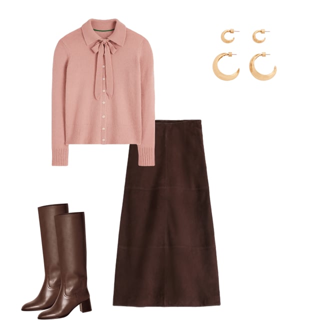 Suede Midi Skirt-Dark Chocolate | Boden USA