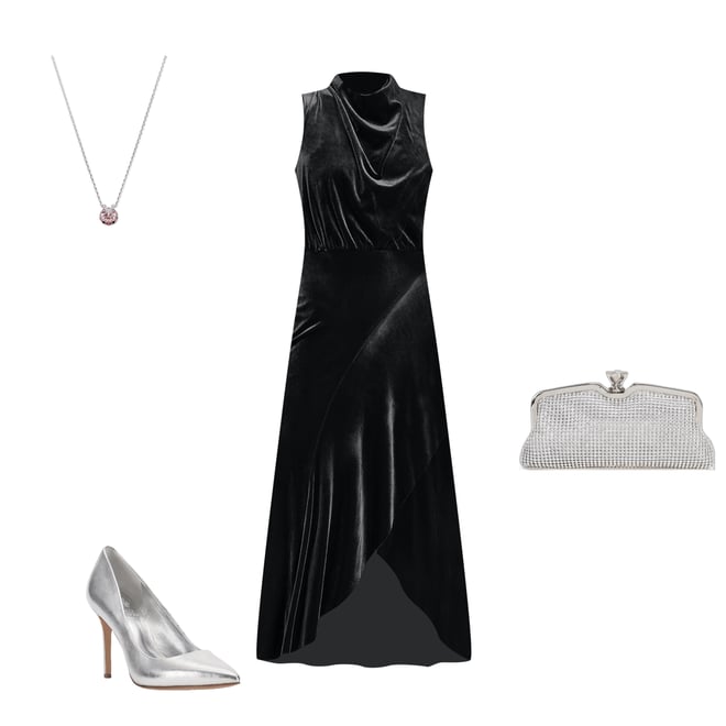 Vince Camuto Velvet Drape Cowl Mock Neck Blouson Wrap Ruffle