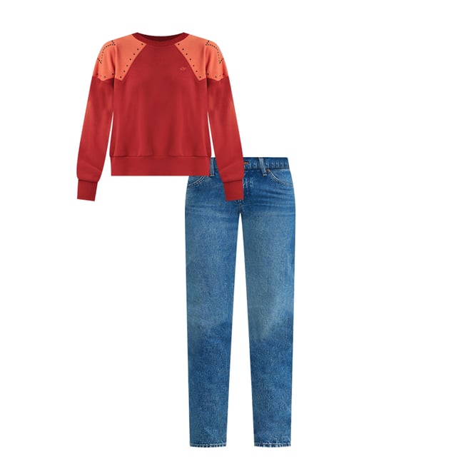 Wrangler x Lainey Wilson Studded Star Crewneck Pullover in Western Star