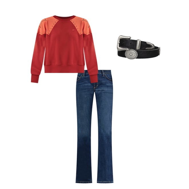 Wrangler x Lainey Wilson Studded Star Crewneck Pullover in Western Star