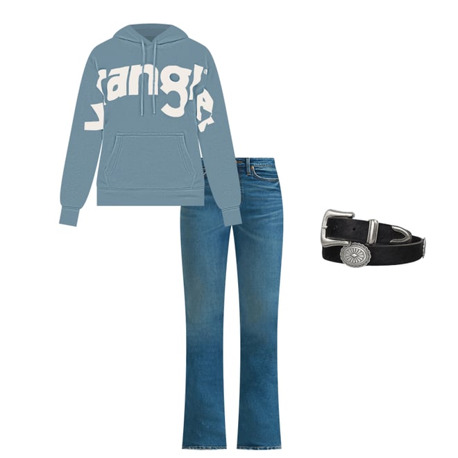 Women's Wrangler Bold Logo Hoodie in Azure