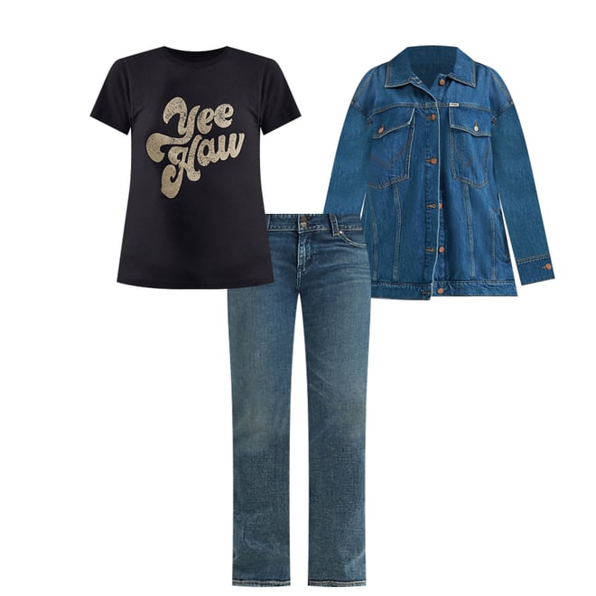 Women's Wrangler Graphic Shrunken Tee in Black Beauty