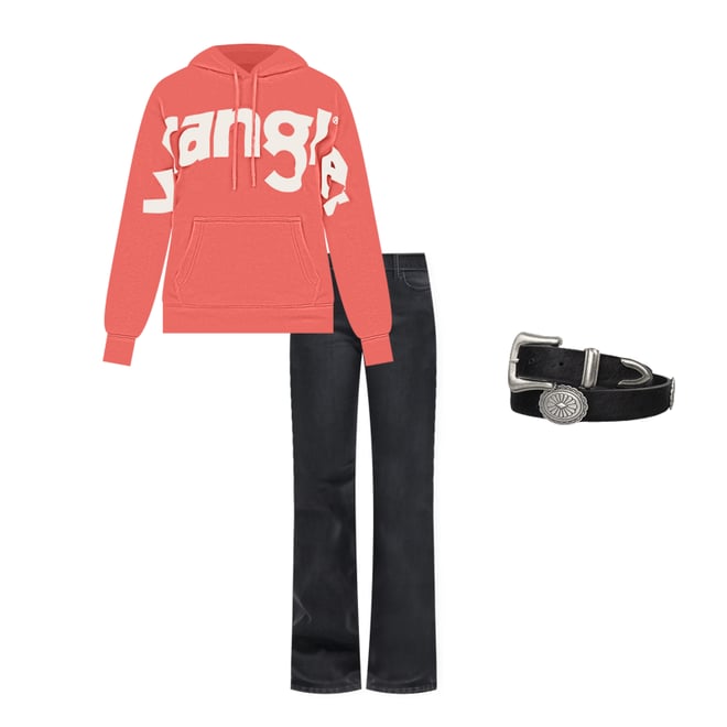 Women's Wrangler Bold Logo Hoodie in Coral