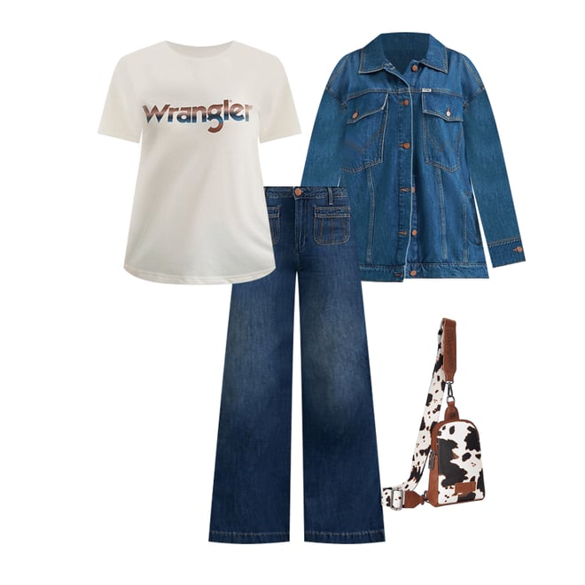 Women's Wrangler Kabel Logo Reg Fit Tee in Egret Heather