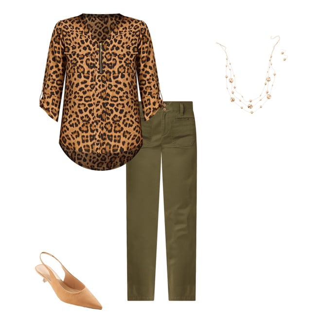 Cato Fashions | Cato Leopard Zip Equipment Top