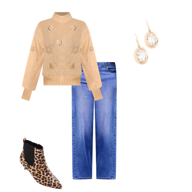 Cato Fashions | Cato Floral Mock Neck Sweater