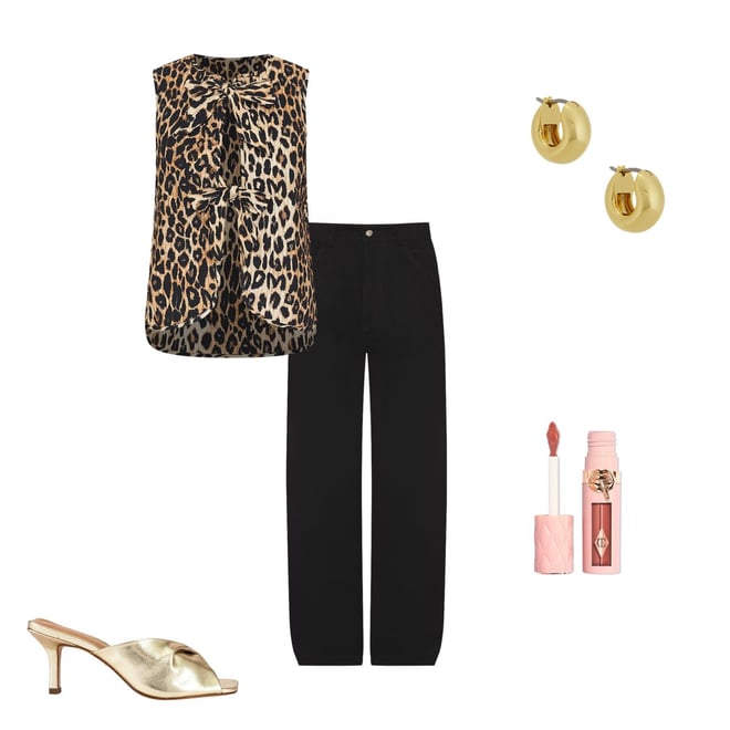 Damson Madder Tie Front Tilly Gilet in Leopard | REVOLVE