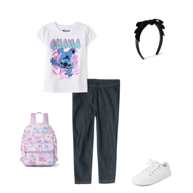 Girls Short Sleeve Stitch Ohana Graphic Tee - WHITE | The