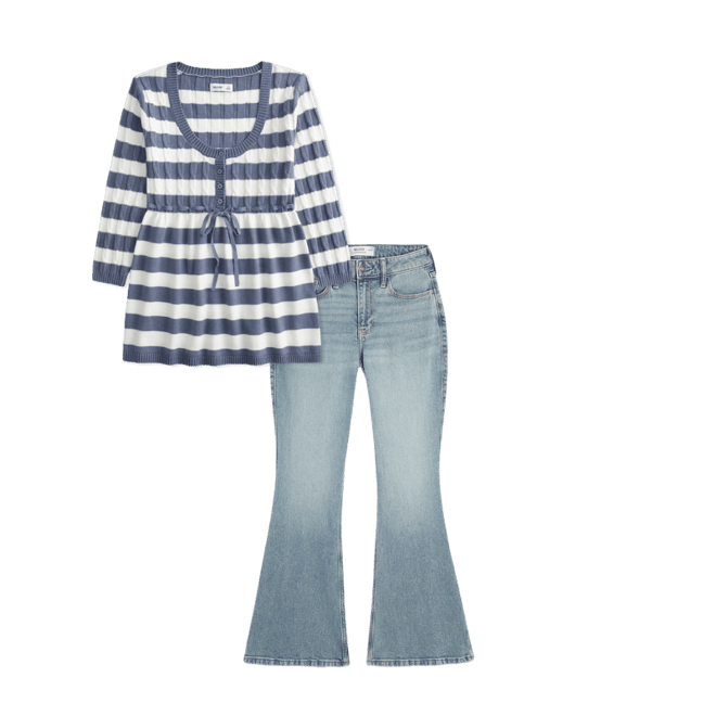 Cable-Knit Babydoll Sweater