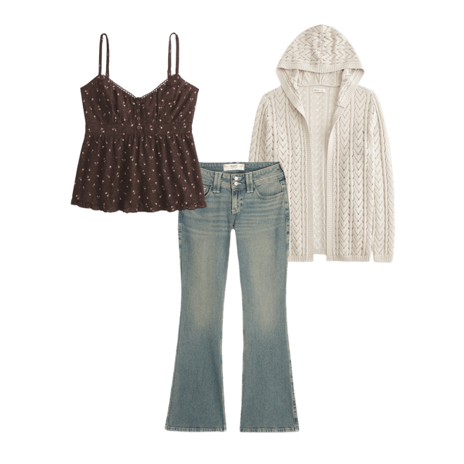 Stitchy Hooded No-Close Cardigan