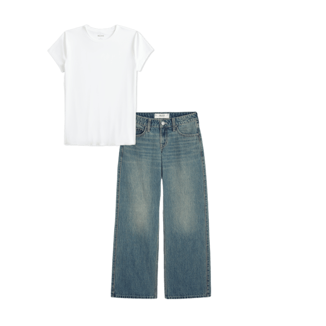 Low-Rise Medium Wash Baggy Jeans